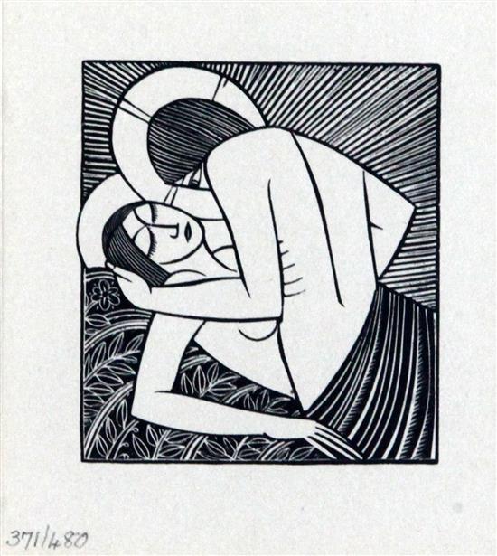 Eric Gill (1882-1940) Stay Me with Apples 3.75 x 3.5in.